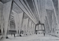 Paul Andrae, expressionistischer Enwurf Messehalle 1924