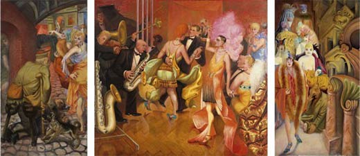 Gemlde von Otto Dix: "Grostadt" (Triptychon), 1927/28