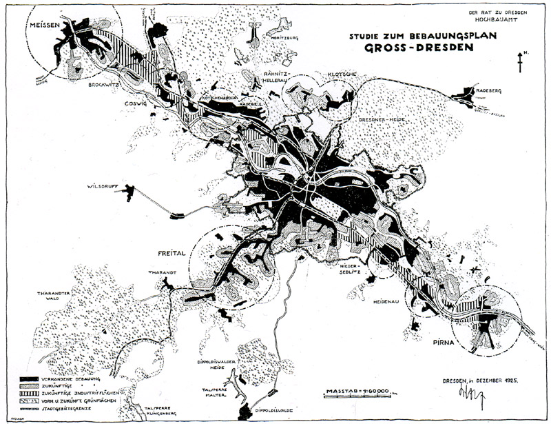 Studie zum Bebauungsplan „Gross-Dresden“ - Dresden Hochbauamt Dez. 1925