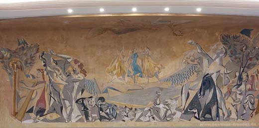 langes Format des Wandbildes "Poem auf Dresden" von 1955/56