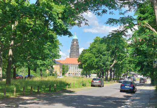 Diagonale historische Lingnerallee (ehemals Johann-Georgen-Allee)