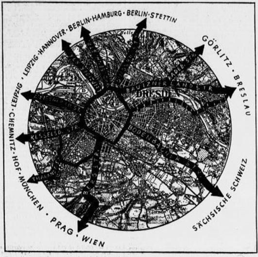 Skizze mit Ausfallstraen und Ringstrae, DNN vom 7.7.1935 