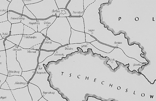 Planung Reichsautobahn, Stand: 1938
