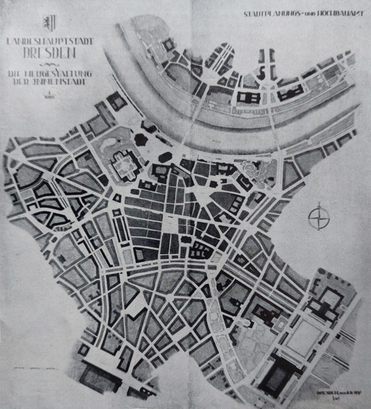 Plan Neugestaltung der Innenstadt Dresden Dezember 1937