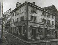 Große und Kleine Frohngasse, Graphit von Curt Winkler 1936, aus: Dresden. Das Namensbuch der Straßen und Plätze im 26 Ring, 1993