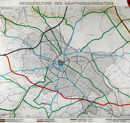 Neugestaltung des Hauptverkehrsnetzes von Dresden 1942