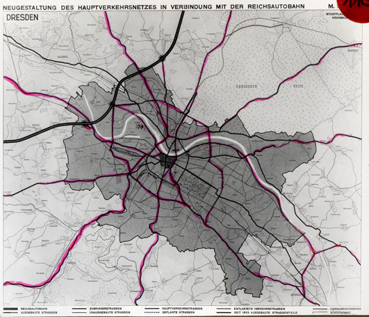 "Neugestaltung des Hauptverkehrsnetzes in Verbindung mit der Reichsautobahn" Dresden, 6.1.1938