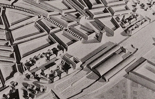 Modell Neugestaltung der Innenstadt - Ausschnitt Wiener Platz 1939
