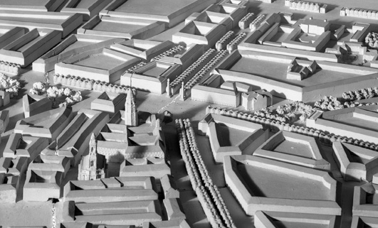 Modell Durchbruch Rathaus / Lennstr., Januar 1942 (Ausschnitt)