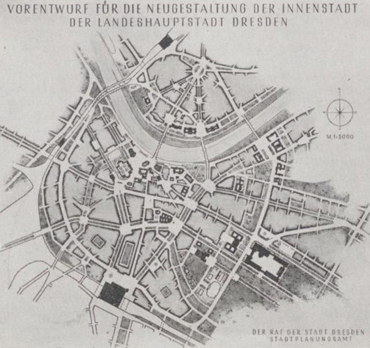Conertplan 1946 „Vorentwurf fr die Neugestaltung der Innenstadt der Landeshauptstadt Dresden“