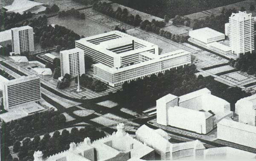 ursprngliche Planung Robotronareal 1969 mit groem Freiraumkonzept 