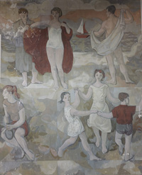 Gerhard Richter: Wandbild (Ausschnitt) als Diplomarbeit der Hochschule für Bildende Künste Dresden 1956