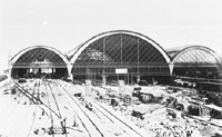 Hauptbahnhof im Bau- hier schmucklose Ostseite  1897