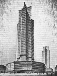 Paul Andrae, Entwurf fr ein Turmhaus, Dynamische Studie, vor 1923